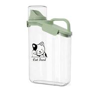 ZoeQide Boîte de rangement de nourriture pour chat - 2,8 l - Récipient transparent avec poignée portable et verre doseur - Boîte de nourriture hermétique pour chien - Idéal pour la nourriture et les