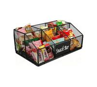 ZoeQide Caddy Organiseur de Cuisine en Métal avec 6 Compartiments - Corbeille de Rangement Noire pour Snacks, Boissons, Bonbons - Panier de Stockage comme Bar à Snacks pour la Maison, Bureau, Fête