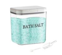 ZoeQide Récipient à Sel de Bain 2L avec Couvercle, Ensemble de Sels de Bain en Plastique Transparent avec Cuillère Doseuse, Pot Hermétique pour Sucre, Épices, Cosmétiques ou Rangement Salle de Bain