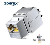 ZOERAX Cat6a Cat7 Keystone Jack Cat7 RJ45 STP Type sans outil Module en alliage de Zinc prises adaptateur coupleur pour 22 à 26 AWG Cat6A