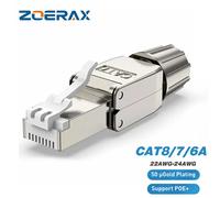 ZoeRax - connecteurs RJ45 Cat8 Cat7 Cat6A, fiches de terminaison Ethernet réutilisables sans outil, prise Internet, Installation rapide sur le terrain CAT8 STP Connector