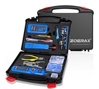 ZOERAX Kit d'outils réseau professionnel 14 en 1 - Outil de sertissage RJ45, connecteurs et bottes de passage Cat6, testeur de câble, pince à dénuder, outil de poinçonnage Ethernet