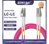 ZoeRax OM4 LC vers LC UPC câble à fibres optiques 100/40/10Gb Multimode Duplex MMF 50/125μm LSZH cordon à fibres optiques 2M