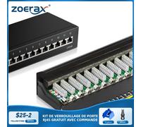 ZoeRax Panneau de brassage CAT6a 10 Gbit/s 8/12 ports 1U blindé pour montage sur bureau et mural, pour câble d'installation réseau LAN avec prise RJ45 Desktop Model 12Port