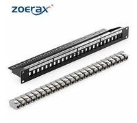 ZoeRax-Panneau de brassage mural ou monté en rack, gestion des câbles, barre de support pour prises Keystone, 1U, 24 ports Patch Panel Only