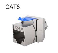 Zoerax Rj45 Cat8 Cat7 Cat6A Keystone Jack Réseau Blindé Coupleur Sans Outil Type 180 Degrés Adaptateur De Module En Alliage De Zinc Coupleur.Cat8.12Pcs