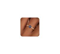 ZOERAY Bague Femme Or Avec Pierre De Naissance Empilable Alliance Plaqué Or | Pierre Naturelle Bagues Plaqués Or 18 Carats,Bague Pouce Phalange Améthyste,Fiançailles Mariage Cadeau Anniversaire de Bijoux