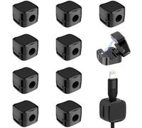 zoerbufan 10 Pièces Organisateur Câble Magnetique, Clips Câble avec Auto-adhésifs, Range Cable Bureau, Support Cable pour Maison, Bureau, Cable Management pour Câble de Chargement de Téléphone