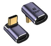 zoerbufan 2 Paquet USB C 90 Degree Adapter, Prolongateur USB C Mâle vers Femelle à Angle Droit 100W, Adaptateur Connecteur USB4 Type C 40Gbps pour Steam Deck, Switch, MacBok Pro/Air, Tablette(F)