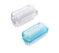 zoerbufan 2 Pièces Brosse à Ongles Double Face, Brosse a Ongles Main, Brosse de Nettoyage Pour Nettoyer Les Cuticules, Les Ongles, Les Orteils, Les Ongles, Les Mains et Les Mains(Transparent et Bleu)