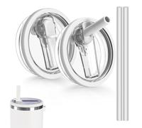 zoerbufan 2 Pièces Stanley Cup Couvercle Étanche, Accessoires pour Gobelet Stanley 40 oz avec Paille, Réutilisables(Blanc)