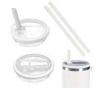 zoerbufan 2 Pièces Stanley Cup Couvercle Étanche, Remplacement 40 Oz avec 2 Pièces Paille, Couvercles de Tasse Réutilisables