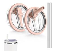 zoerbufan 2 Pièces Stanley Cup Couvercle Étanche, Stanley Cup Accessoires pour Gobelet Stanley 40 oz avec Paille, Réutilisables(Rose)