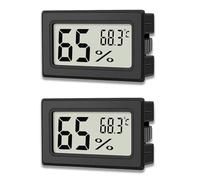 zoerbufan 2 Pièces Thermomètre Hygromètre Mini Digital LCD Température Humidité Indicateur Portable pour Bureau Cuisine Humidors Incubateurs Reptiles