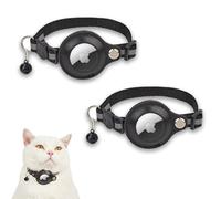 zoerbufan 2 X Collier pour Chat Anti-étranglement Compatible avec Airtag Apple avec Protecteur Airtag et Cloche, Réfléchissant GPS Chat Réglable pour Toutes Les Tailles de Chats