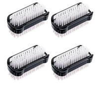 zoerbufan 4 Pièces Brosse à Ongles Double Face, Brosse a Ongles Main, Brosse de Nettoyage Pour Nettoyer Les Cuticules, Les Ongles, Les Orteils, Les Ongles, Les Mains et Les Mains(Noir)