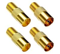 zoerbufan 4 Pièces Sat Adaptateur Set Connecteur F au Câble d'Antenne Couplage F Couplage Coaxial Prise F sur 2 x IEC Fiche d'Antenne et 2 x Prise d'Antenne IEC Coaxial Câble de Télévision