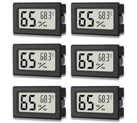 zoerbufan 6 Pièces Thermomètre Hygromètre Mini Digital LCD Température Humidité Indicateur Portable pour Bureau Cuisine Humidors Incubateurs Reptiles