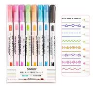 zoerbufan 8 Pcs Surligneurs Pastel, Curve Surligneurs Colorées, Marqueur De Stylos Fluorescents, Stylo Marqueur Fluorescent avec 8 Formes Courbes Différentes