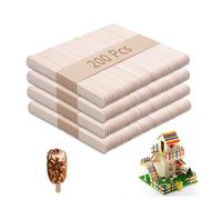 zoerbufan Baguettes en Bois[200 Pcs], Grands Bâtons de Glace en Bois, Spatules en Bois, Bricolage Naturel pour Travaux Manuels, Bricolage, Jardin, Inscription Des Plantes, 114 x 10 x 2mm