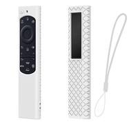 zoerbufan Étui de Protection pour Telecommande Solaire Série BN59, Coque Housse de Silicone pour Smart TV QLED 2021 Solar Remote avec Corde Anti-Perte (Blanc)