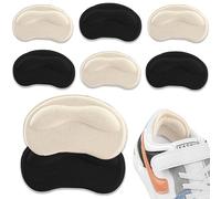 zoerbufan Lot de 4 paires de coussinets de talon autocollants antidérapants pour chaussures de sport - Pour homme et femme - Améliore l'ajustement des chaussures (noir et beige)
