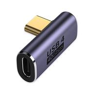 zoerbufan USB C 90 Degree Adapter, Prolongateur USB C Mâle vers Femelle à Angle Droit 100W, Adaptateur Connecteur USB4 Type C 40Gbps pour Steam Deck, Switch, MacBok Pro/Air, Tablette(T)
