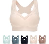 Zoeshape - Soutien-gorge push-up et gainant puissant pour femme, sans armatures, en gelée, grande taille, soutien sans couture, couverture complète, chair, 4XS