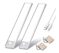 ZOESON Motion Sensor USB Ultra Mince Light LED Light 37 LED Lampe Armoire/Lampe de Sécurité pour Placard/Placard/Cuisine/Chambre (2pcs/pack)