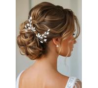 Zoestar Lot de 2 épingles à cheveux en strass pour mariée (argent)