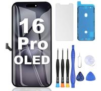 ZOETEC Écran de rechange OLED pour iPhone 16 Pro, numériseur avec kits d'outils de réparation et adhésif étanche, verre trempé