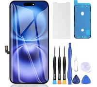 ZOETEC Écran pour iPhone 16 Plus de remplacement 6,7" LCD Full HD Retina COF Écran Tactile Digitizer Assemblé avec Outils de Réparation, Adhésif Étanche, Verre Trempé