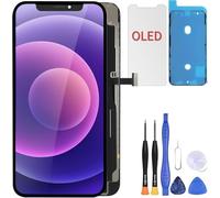 ZOETEC Remplacement d'écran OLED Rigide pour iPhone 12 Pro Max (Pas LCD) 6,7'' Affichage Full HD Écran Tactile COF Numériseur Cadre d'assemblée avec Kits d'outils de réparation, Adhésif étanche