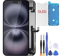 ZOETEC Remplacement d'écran OLED souple pour iPhone 16 Plus (PAS LCD) 6,7'' Affichage Full HD Écran tactile COF Numériseur Cadre d'assemblée avec kits d'outils de réparation, Adhésif étanche, Verre