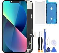 ZOETEC Remplacement d'écran Soft-OLED pour iPhone 13 (Non LCD) Affichage Full-HD de 6,1'' avec numériseur tactile COF, ensemble de cadre et d'outils de réparation, colle imperméable, verre trempé