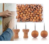 ZoeTekway 100 Pièces Epingles Rondes en Bois Tête Ronde en Bois Epingles à Dessin Epingles pour Tableau d'Epingles Tableau en Liège Carte Photos Fournitures de Bureau (Deux Formes)