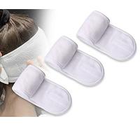 ZoeTekway 3 Piece White Beauty Hair Band Cosmetic Hair Accessories Adjustable Cosmetic Headband for Sports Yoga and Spa (Bandeau cosmétique blanc pour les cheveux)