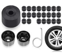 ZoeTekway Cache-vis de Roue de 17 mm, 23 Cache-vis, enjoliveurs de Roue de Voiture, 5 Bouchons à vis antivol + 18 enjoliveurs de Roue de Voiture normaux, compatibles avec V-W et Au-di