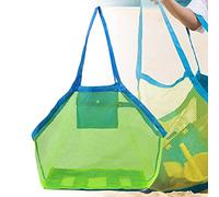 ZoeTekway Grand Sac En Filet Pour Jouets De Sable, Sac De Plage, Sac De Rangement Pour Jouets De Plage, Sac De Nettoyage Pour Vacances À La Plage En Plein Air