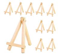 ZoeTekway Lot de 10 mini chevalets de table en bois, petit chevalet triangulaire en bois pour affichage, décoration de table, plaque signalétique, travaux manuels de peinture