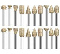 ZoeTekway Lot de 20 fraises diamantées avec tige de 1/8", meules diamantées, fraises pour sculpture sur pierre, pour gravure sur pierre céramique,l'outil rotatif Compatible avec Dremel