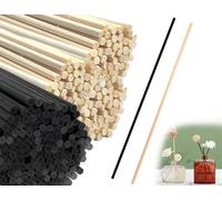 ZoeTekway Pack de 60 bâtons de Parfum,bâtons en Osier,bâtons de rotin de Parfum d'ambiance en matériau tressé,bâtons de Remplacement diffuseur d'arôme,bâtons de diffuseur(Couleur Bois et Noir)