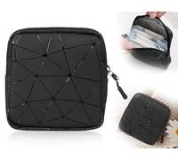 ZoeTekway Rangement pour tampons, rangement pour tampons, mini sac d'époque portable, sac à tampons pour femme avec fermeture éclair, sac de rangement étanche (noir)