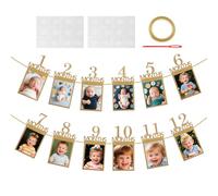 ZoeWei Guirlande d'anniversaire pour bébé de 1 à 12 mois - 1er anniversaire - Décoration murale à suspendre - 1 an - Papier kraft - Première décoration d'anniversaire pour garçons et filles