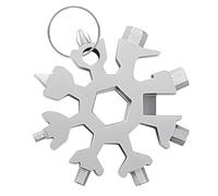 ZoeWei Outil multifonction flocon de neige 18 en 1 - Cadeau pour homme/lui - Saint Valentin, fête des pères, anniversaire - Argent - Alliage de zinc