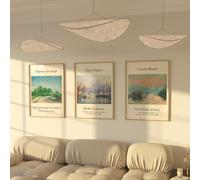 ZoeyAustin® Poster Set 3x Affiches Double Face | Sans Cadre | Tableau Décoration Murale | Affiche Murale Moderne pour Salon, Chambre, Bureau | Poster Mural Art (30cm x 42cm, Van Gogh/Monet/Signac/Art)
