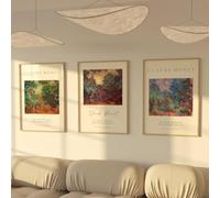 ZoeyAustin® Poster Set 3x Affiches Double Face | Sans Cadre | Tableau Décoration Murale | Affiche Murale Moderne pour Salon, Chambre, Bureau | Poster Mural Art (30cm x 42cm, Monet)