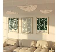 ZoeyAustin® Poster Set 3x Affiches | Sans Cadre | Tableau Décoration Murale | Affiche Murale Moderne pour Salon, Chambre, Bureau | Poster Mural Art (50cm x 70cm, Bauhaus Green)