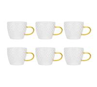 Zoeyilan 6 pcs tasses à thé en verre borosilicate de première qualité, tasses à thé en verre, tasse de café transparent avec des poignées pour les boissons chaudes, des tasses