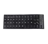 Zoeyilan Autocollants de Clavier Espagnol, Autocollants de Remplacement de Clavier de Lettres espagnoles, Autocollants de Clavier Anglais Espagnol avec Fond Noir Universel pour Ordinateur